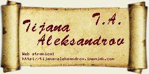 Tijana Aleksandrov vizit kartica